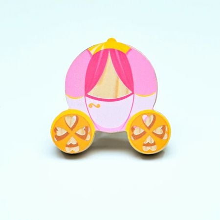 Handmade Pine Wood Princess Carriage Knob for Kids Furniture